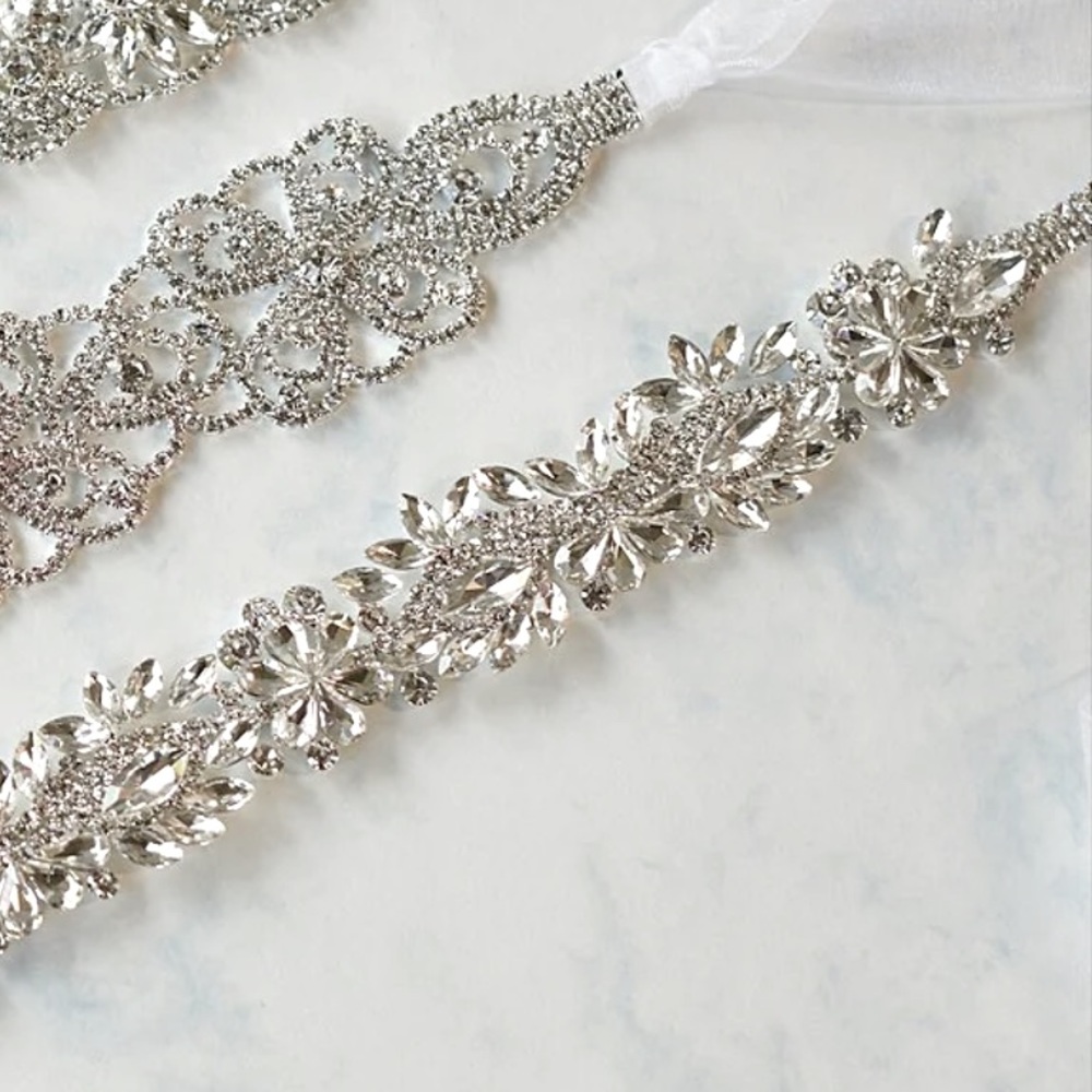 Borrowed & Blue by Southern Living Floral Crystal Bridal Belt $88